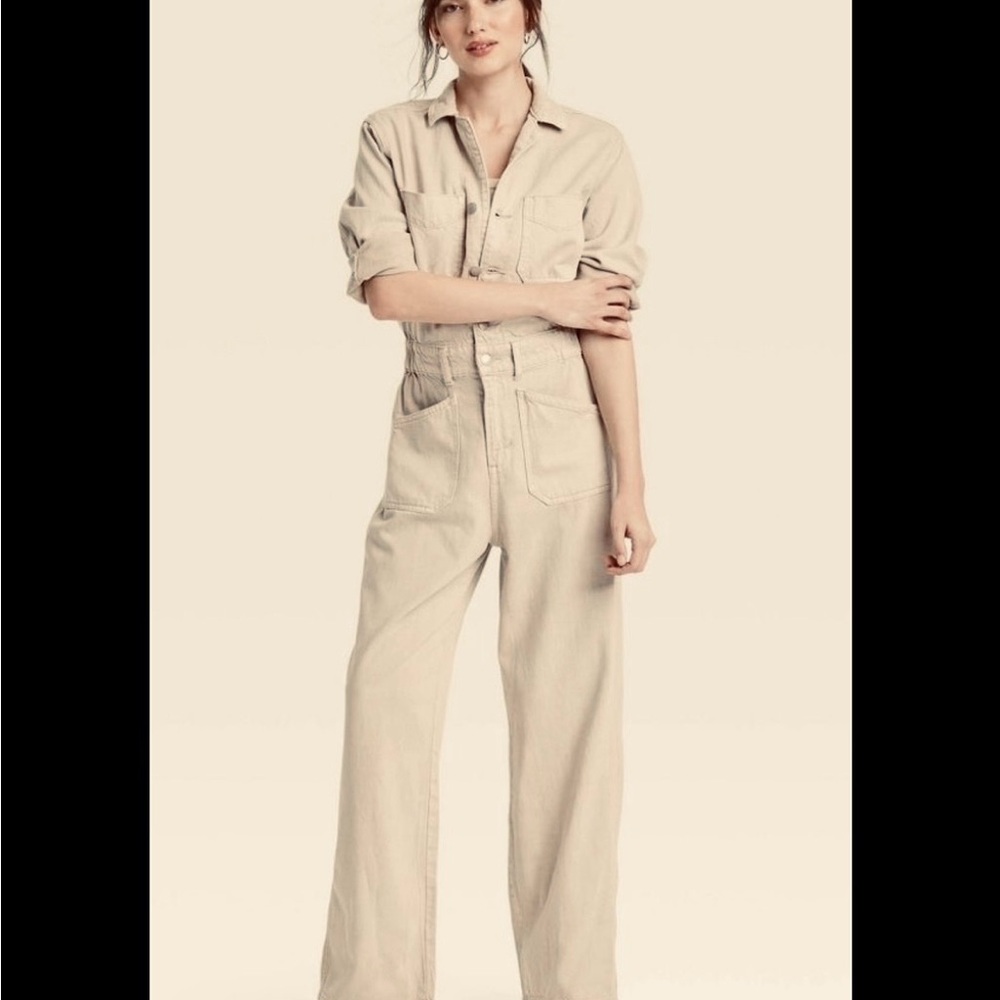 Universal Thread Light Beige Utility Jumpsuit NWT - image 1
